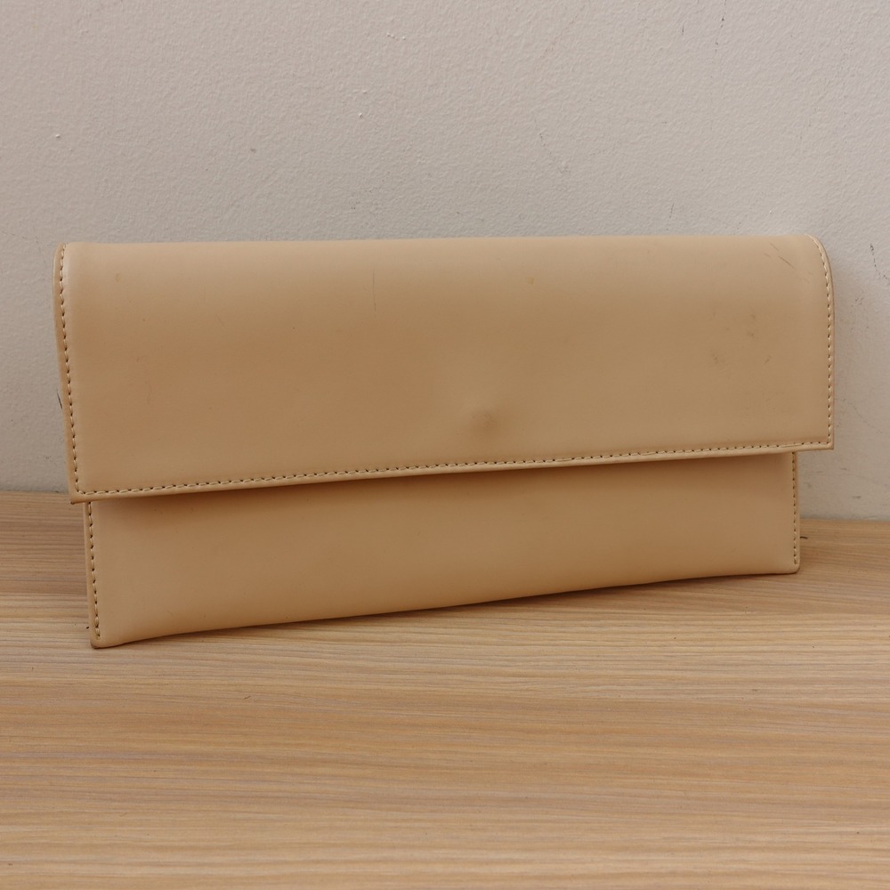 Italian Evening Clutch Bag Cream Nude VITTORIA NAPOLI Leather Party Elegant